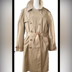 Vtg RARE London Fog khaki Double-Breasted Trench Coat warm removable liner 42R